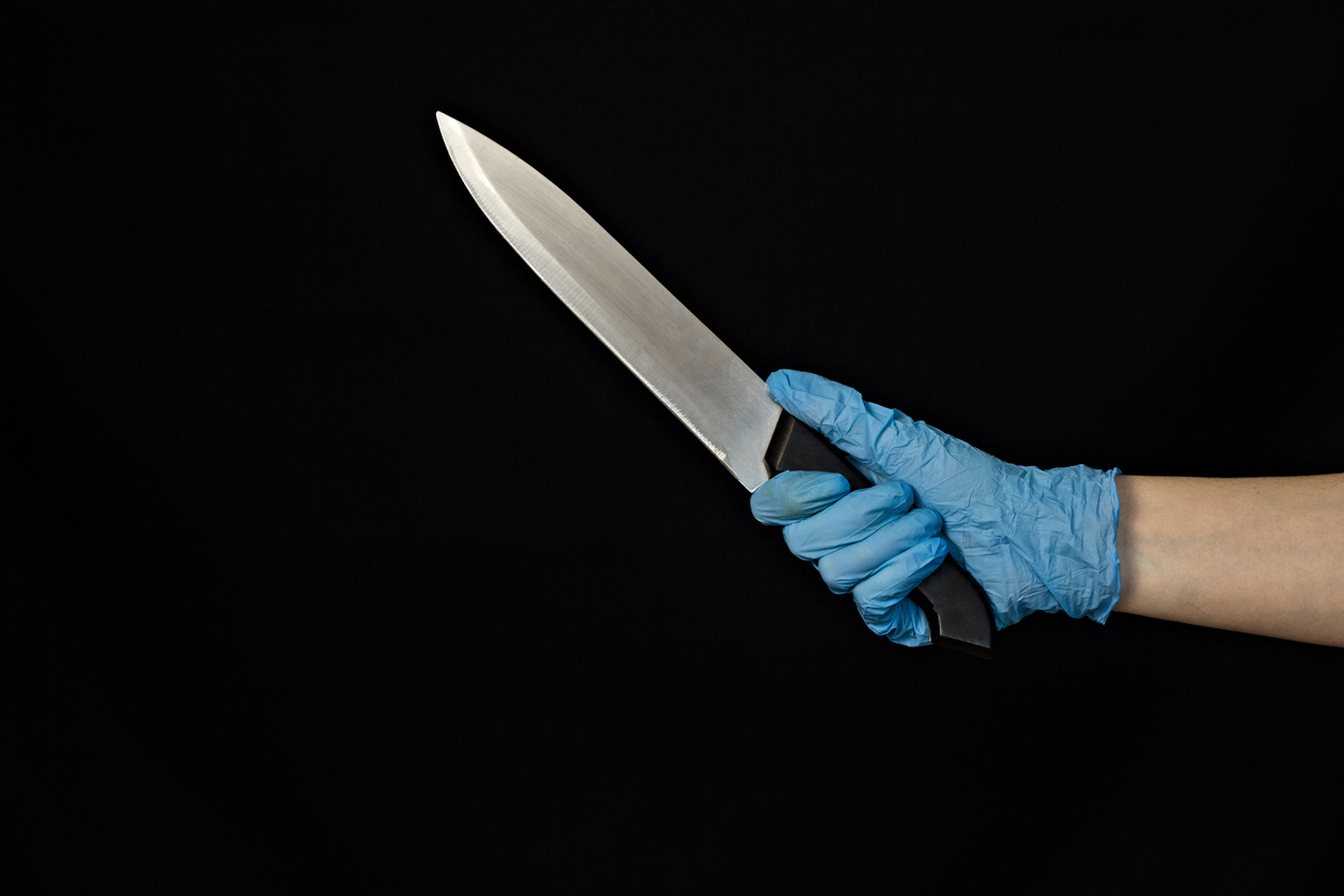 knife, blade, gloves