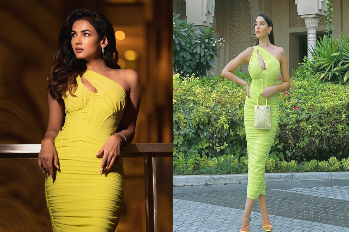 Sonal Chauhan and Nora Fatehi rock the Neon green Midi Dress