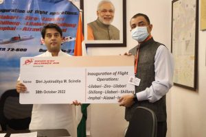 Three flights connecting five NE cities inaugurated by Scindia