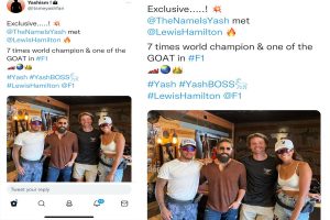 Yash and Lewis Hamilton meet: fans hail the viral photo