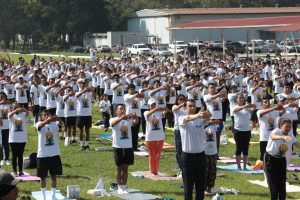 MoS Meenakashi Lekhi takes part in ‘largest ever yoga festival’ in Central America