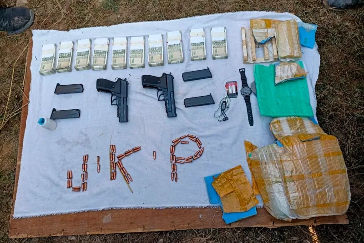 J&K police recovers weapons, cash dropped by Pak drone
