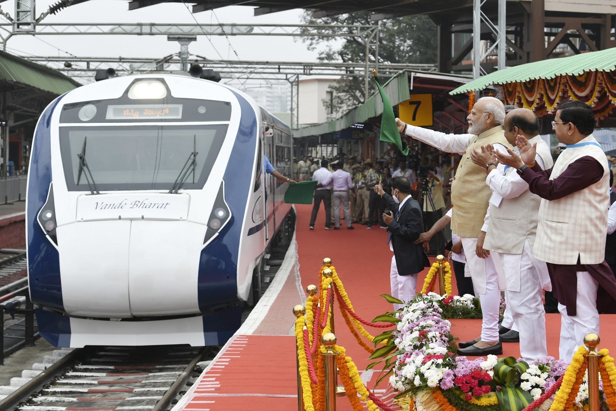 PM Modi flags off first Vande Bharat express train in South India