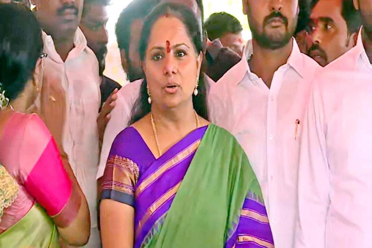 Delhi Excise policy scam: K. Kavitha joins ED for 3rd round of questioning (Ld)