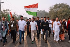 Congress’s Bharat Jodo Yatra resumes from Baldevpura village in Bundi, Rajasthan