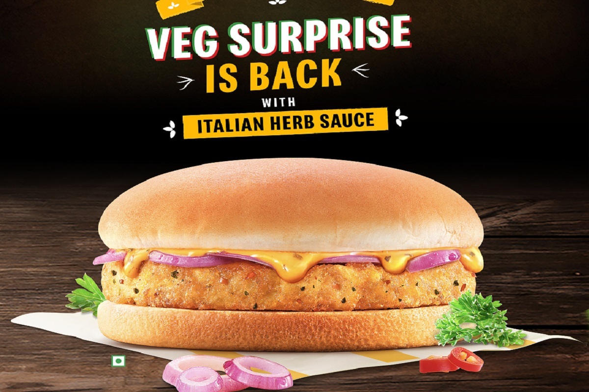 McDonald’s relaunches Veg Surprise Burger in India- North and East menu