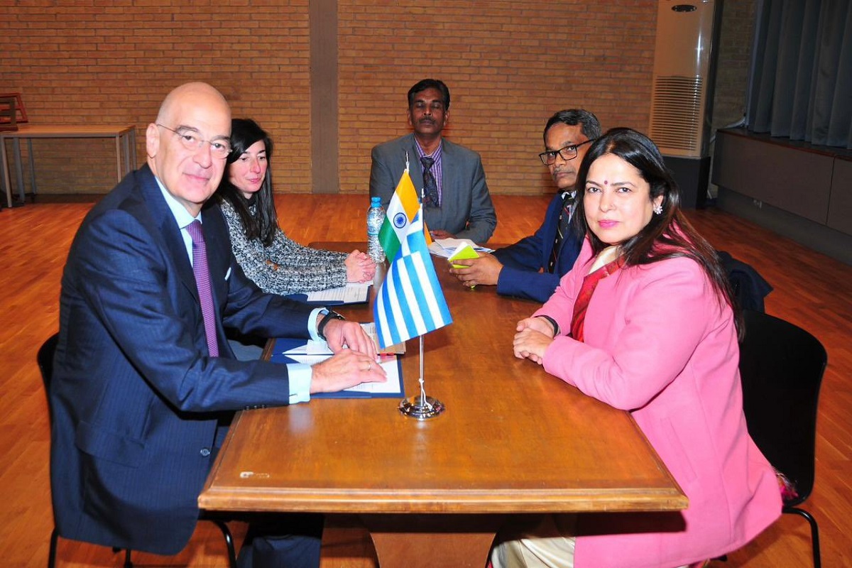Meenakashi Lekhi discusses promoting bilateral cooperation with Greek Foreign Minister Dendias