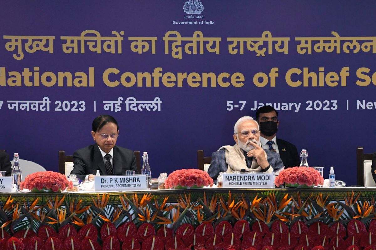 PM Narendra Modi chairs the national conference of Chief Secretaries