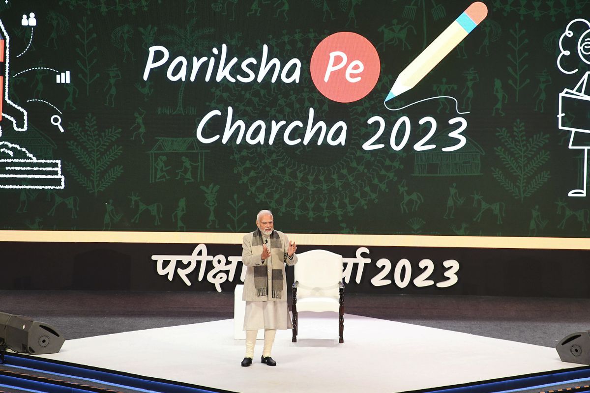 PM Narendra Modi interacting with the students, teachers and parents, during the 6th edition of ‘Pariksha Pe Charcha 2023'