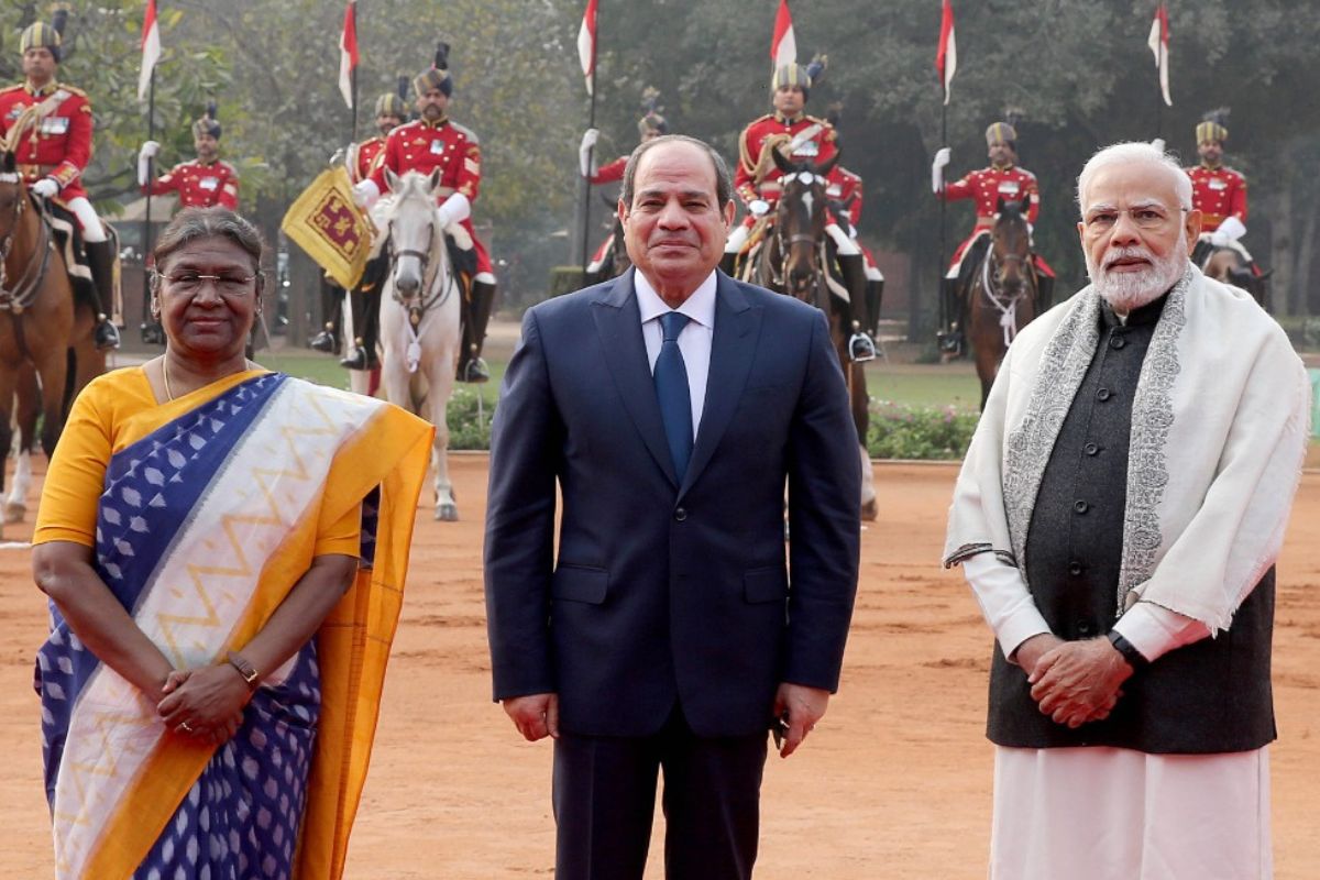 Egyptian President Abdel Fattah El-Sisi as Chief Guest at the Republic Day parade.