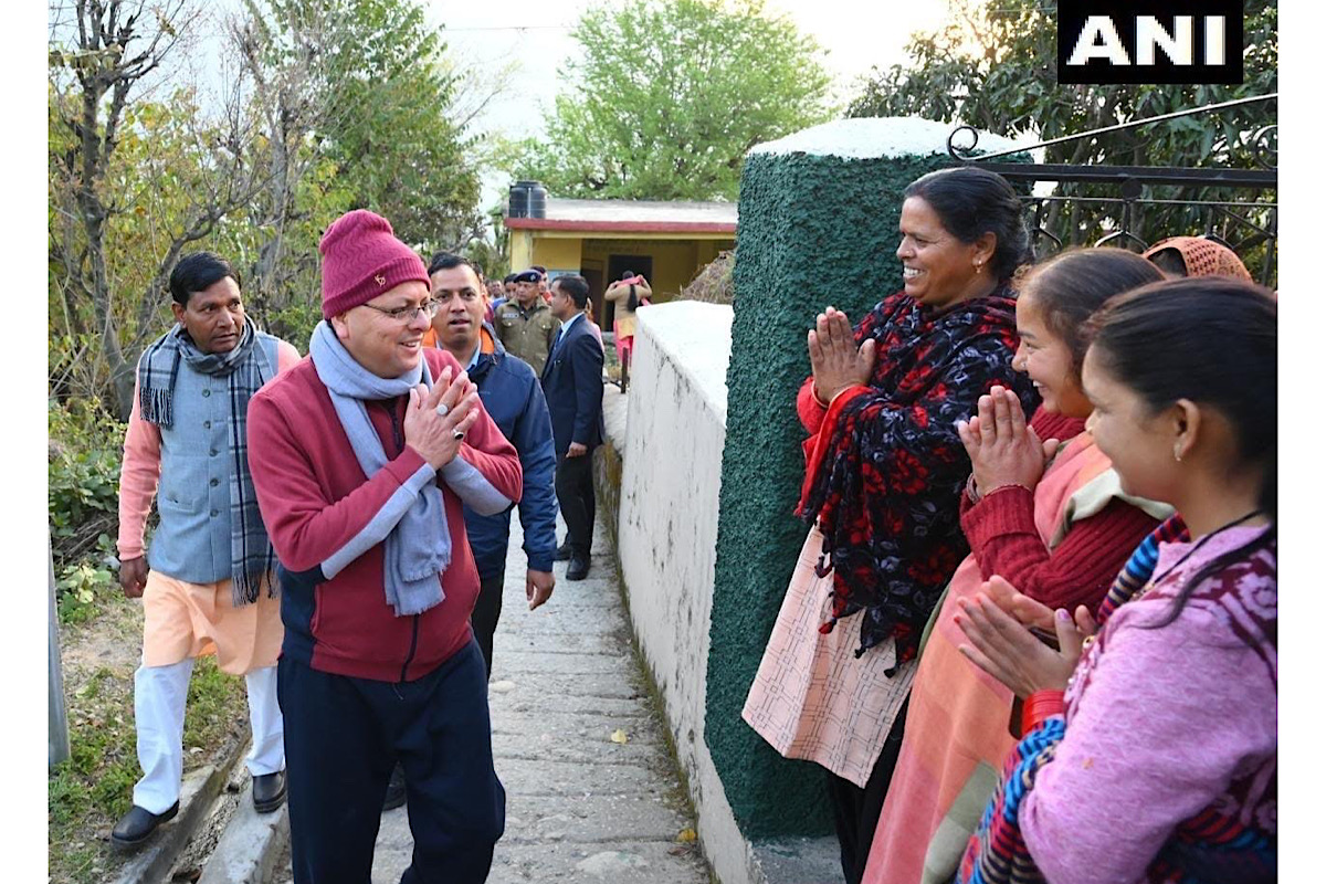 Uttarakhand: CM Dhami visits Tehri village, ploughs fields