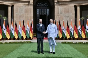 PM Narendra Modi holds talks with German Chancellor Olaf Scholz at Delhi’s Hyderabad House