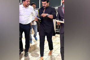Ram Charan of RRR fame flies to US barefoot