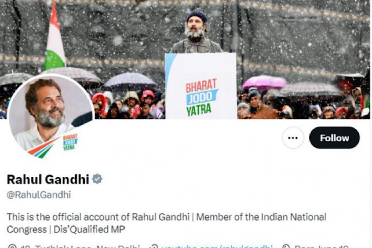 “Disqualified MP”: Rahul Gandhi updates Twitter bio
