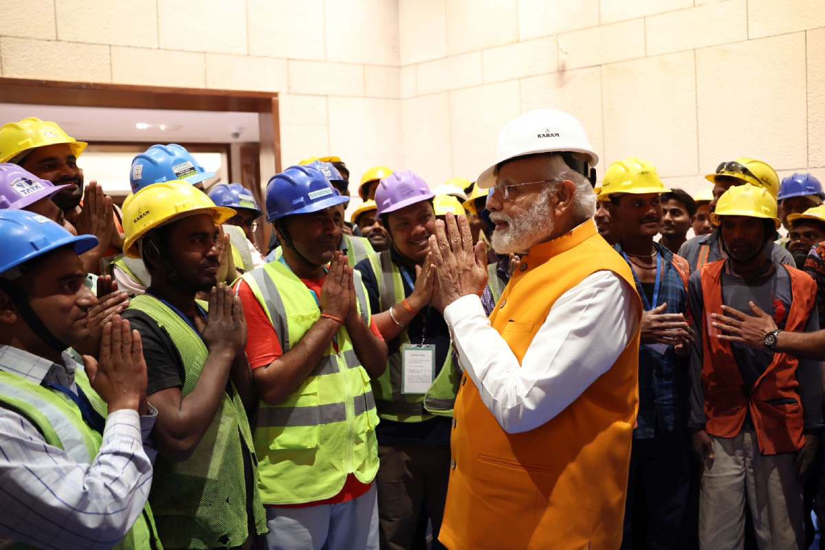 PM Modi makes surprise visit to New Parliament Building, interacts with construction workers