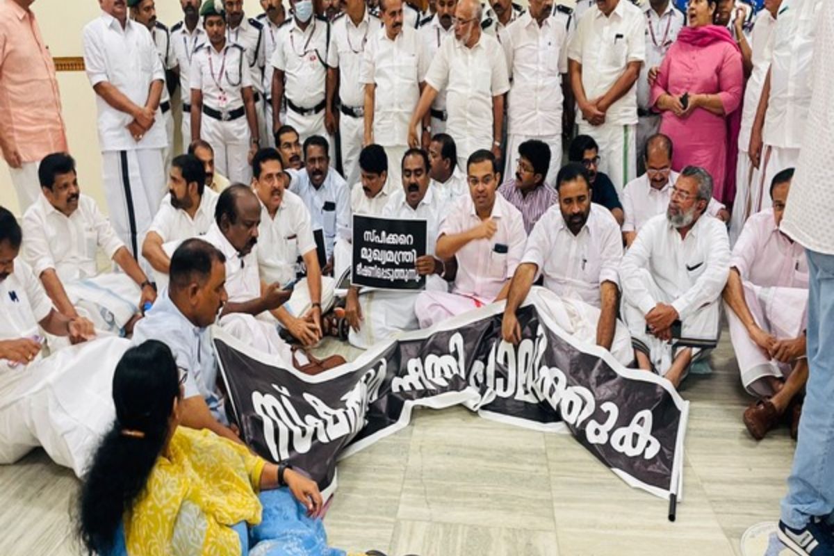 Kerala Opposition stages protest in Assembly against Speaker