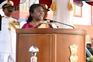 Murmu in Kochi presents President’s Colour award to INS Dronacharya
