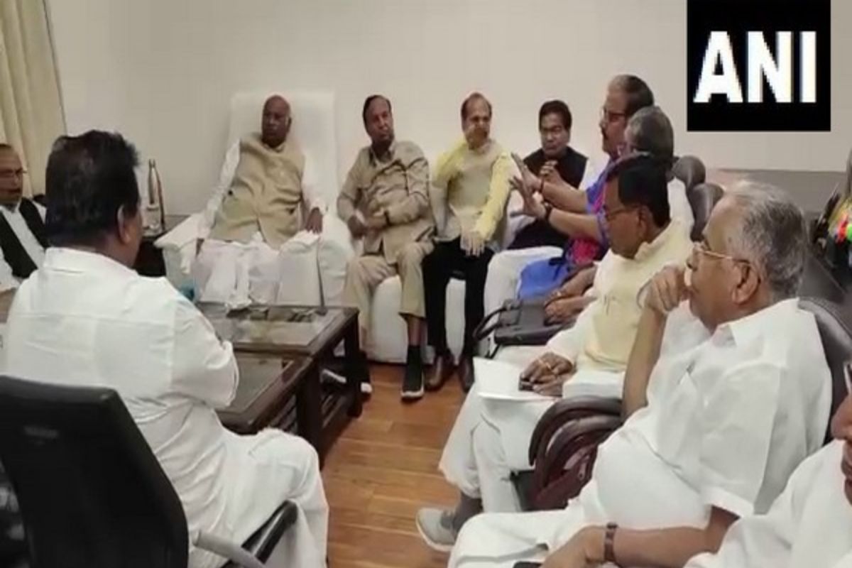 Leaders from like-minded opposition parties meet at Kharge’s office in Parliament today