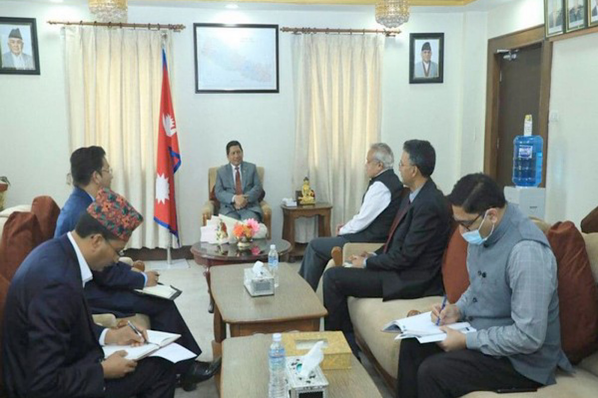 Indian envoy pays courtesy call to Nepal Home Minister, discusses range of bilateral issues