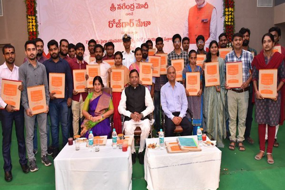 Andhra Pradesh: Union Minister Pankaj Chaudhary hands over appointment letters at ‘Rozgar Mela’