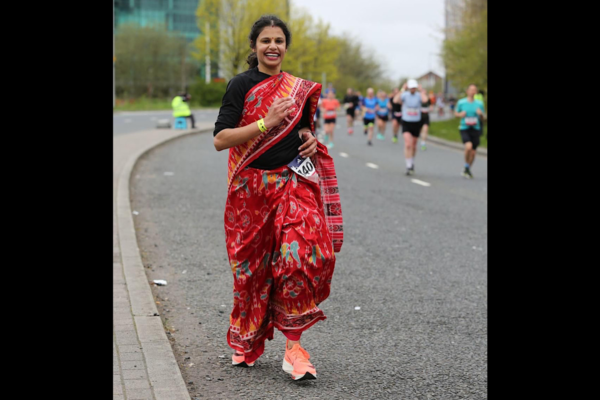 Sari clad Odia woman runs marathon in UK, wins accolades