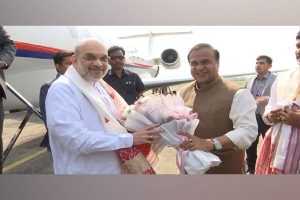 Amit Shah arrives in Assam’s Dibrugarh on two-day visit to Northeast