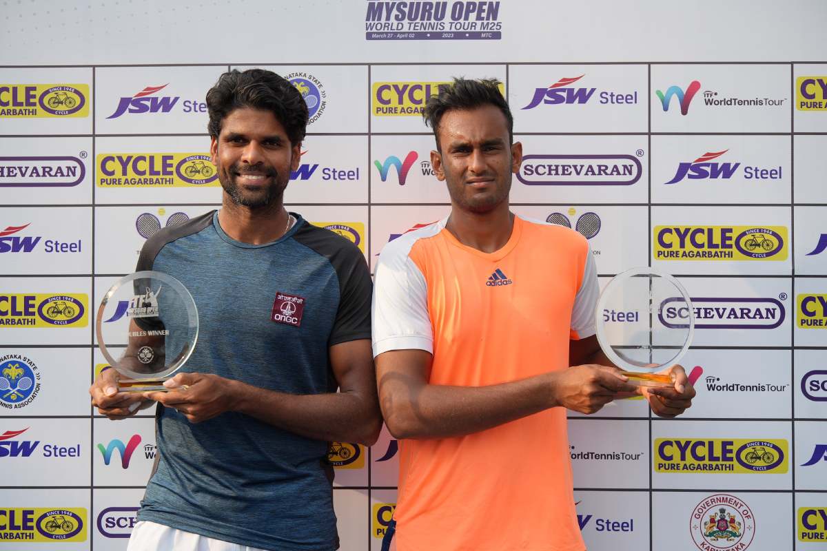Mukund Sasikumar, Vishnu Vardhan claim doubles title Indian challenge ends in Singles of the ITF Mysuru Open