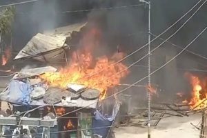 Over 100 shops gutted in fire at vegetable market in Bihar’s Bodh Gaya