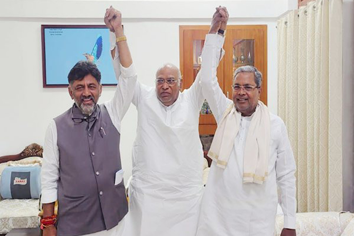 ‘The winning team’: Siddaramaiah, DKS pose together at Kharge’s residence