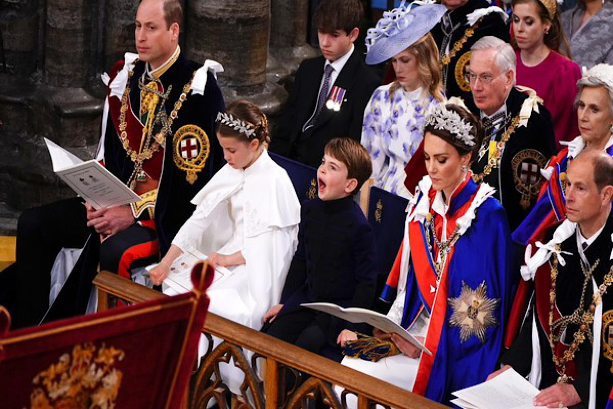 Prince Louis yawns amid King Charles III coronation ceremony
