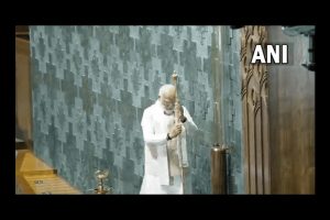 New Parliament inauguration: PM Modi installs sacred ‘Sengol’ in Lok Sabha chamber