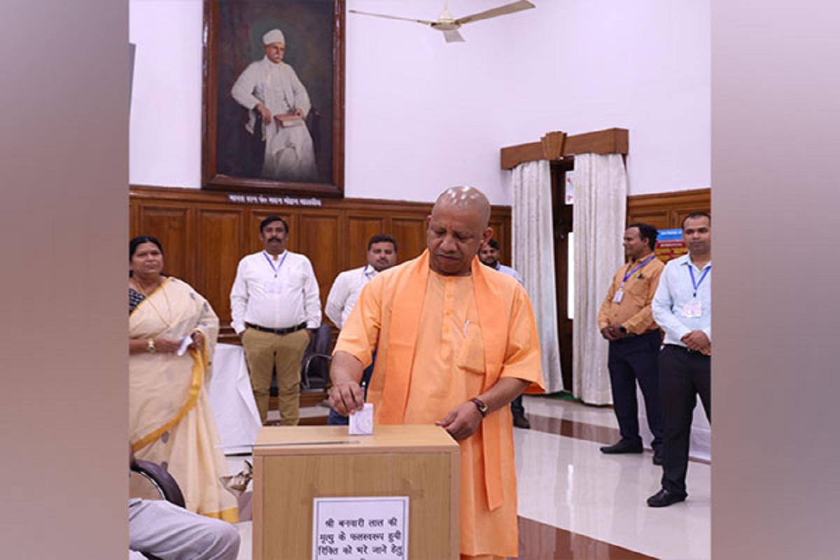 Yogi casts his vote in Legislative Council by-poll