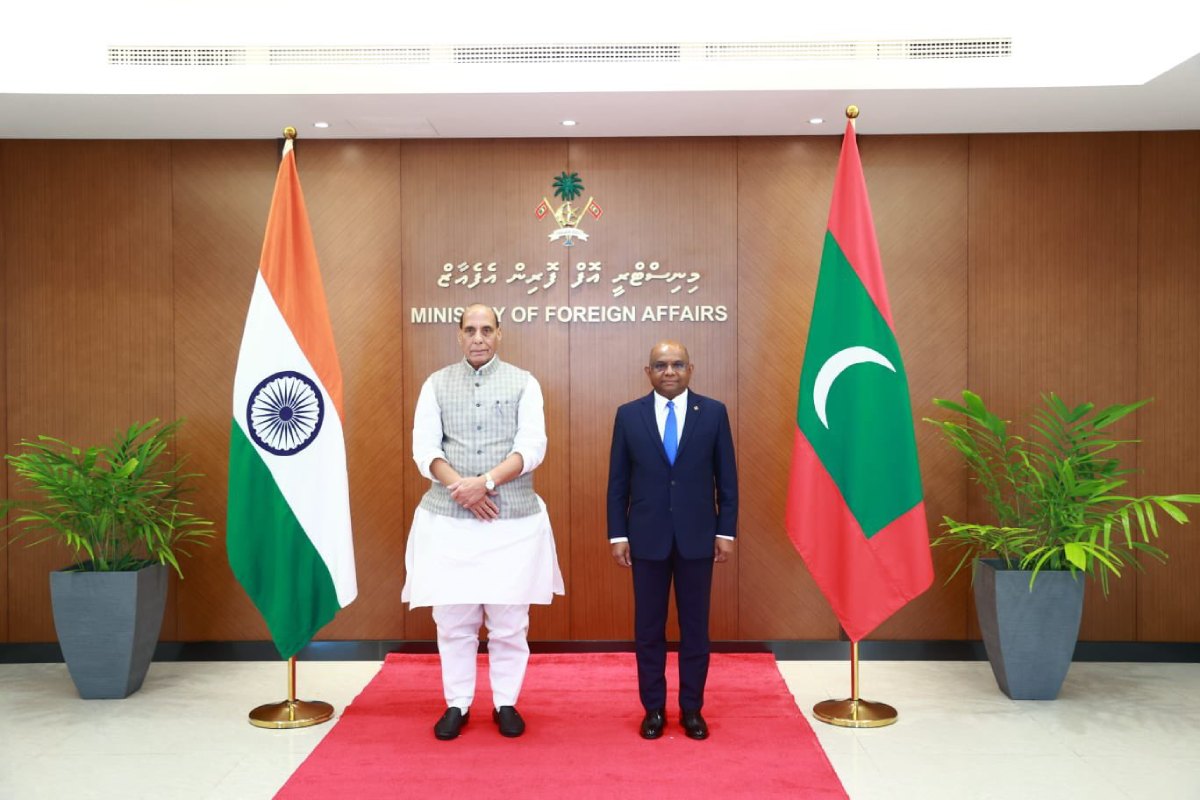 Rajnath Singh reaches Maldives on three-day visit