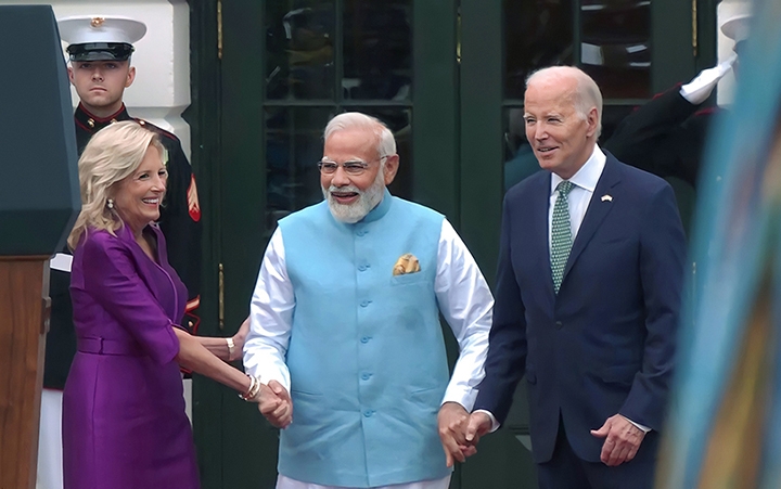 US President Biden welcomes PM Modi on his arrival at White House