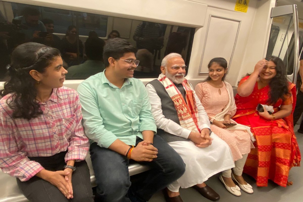 PM travels by metro to attend centenary celebrations of DU