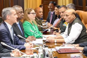 Rajnath Singh holds bilateral talks with US Defence Secretary Lloyd Austin