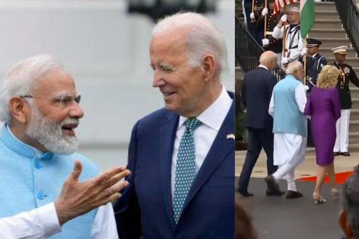 Joe and Jill Biden hand-hold PM Modi as they usher him into White House: Watch
