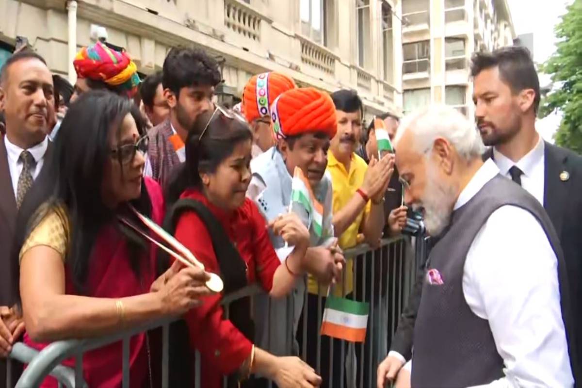 Selfies, slogans and songs: PM Modi receives a rousing welcome from Indian diaspora in Paris