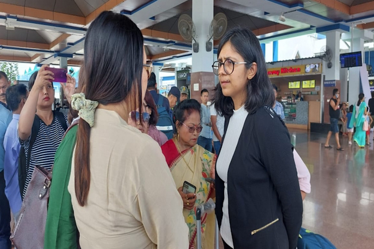 ‘Not here to do politics’: DCW chief Swati Maliwal reaches Imphal despite Manipur govt asking to postpone visit