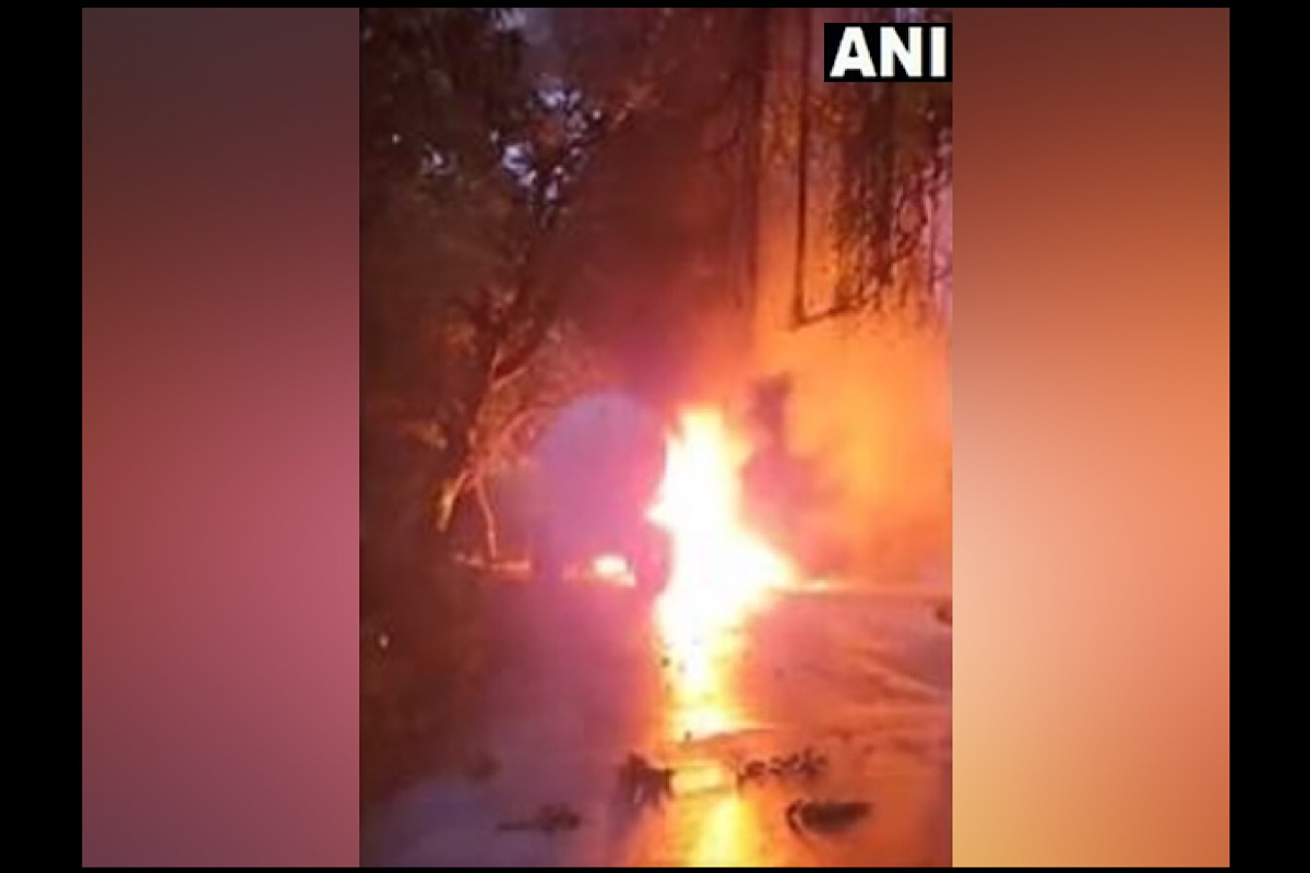 Maharashtra: Moving oil tanker catches fire near Kashedi Ghat in Raigad, no casualties reported