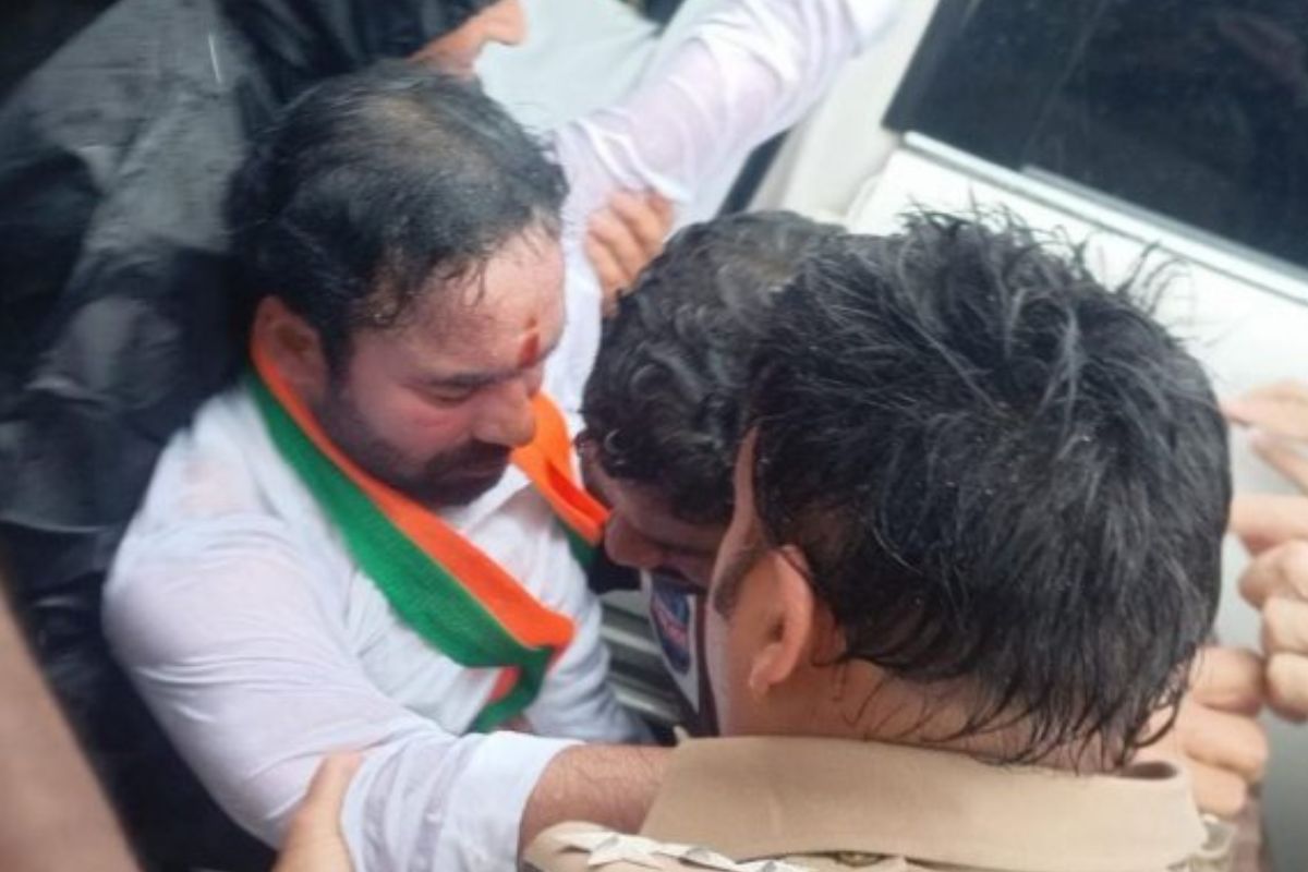 BJP Telangana president arrested during a rally