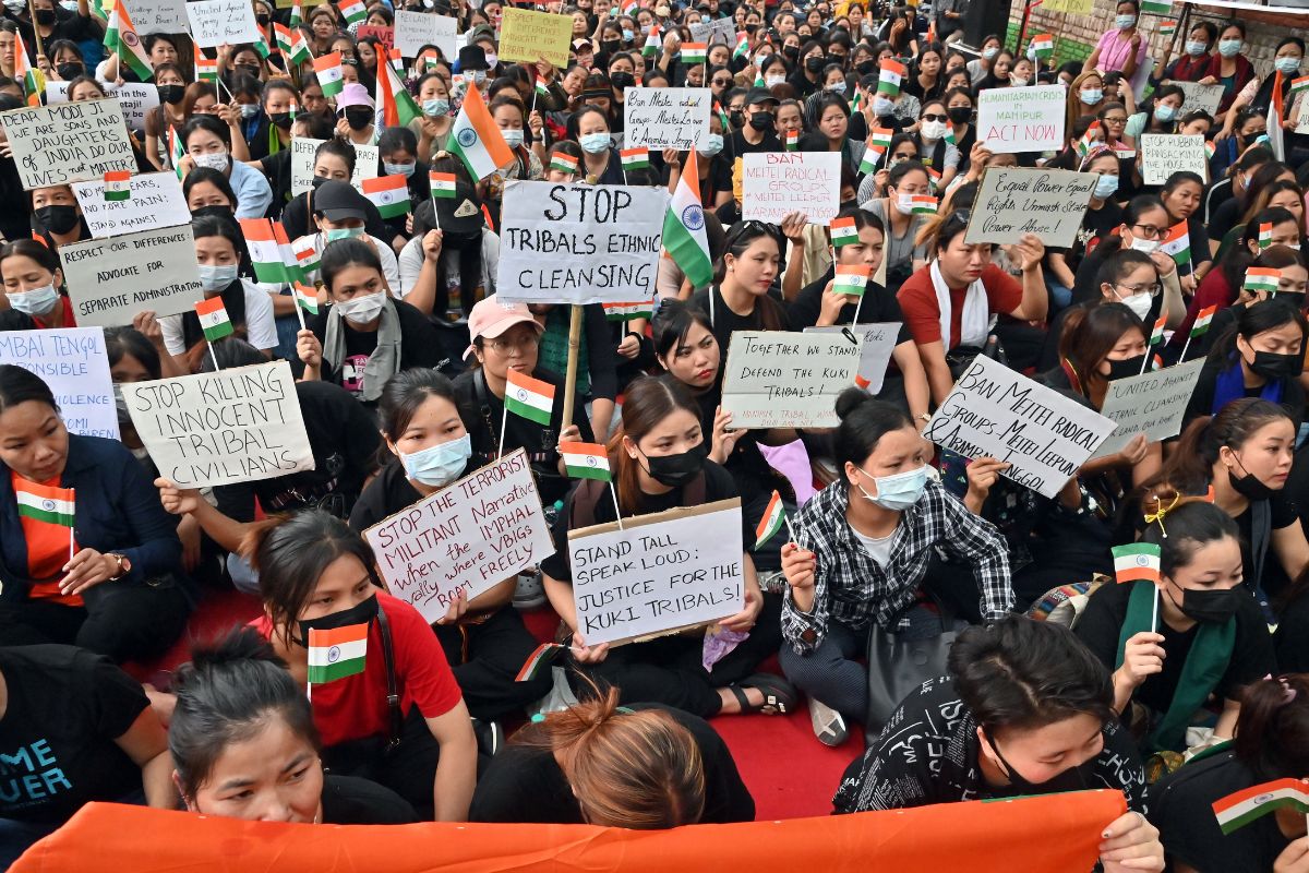 No rape, only stripping: Meetei claim as Kuki women protest in Manipur