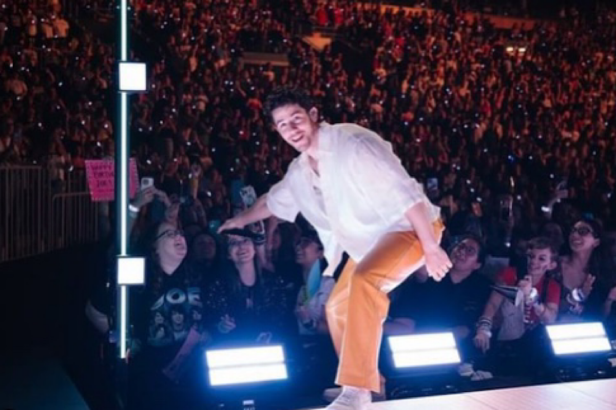 First, it was a bra, now it’s a wristband strike on Nick Jonas