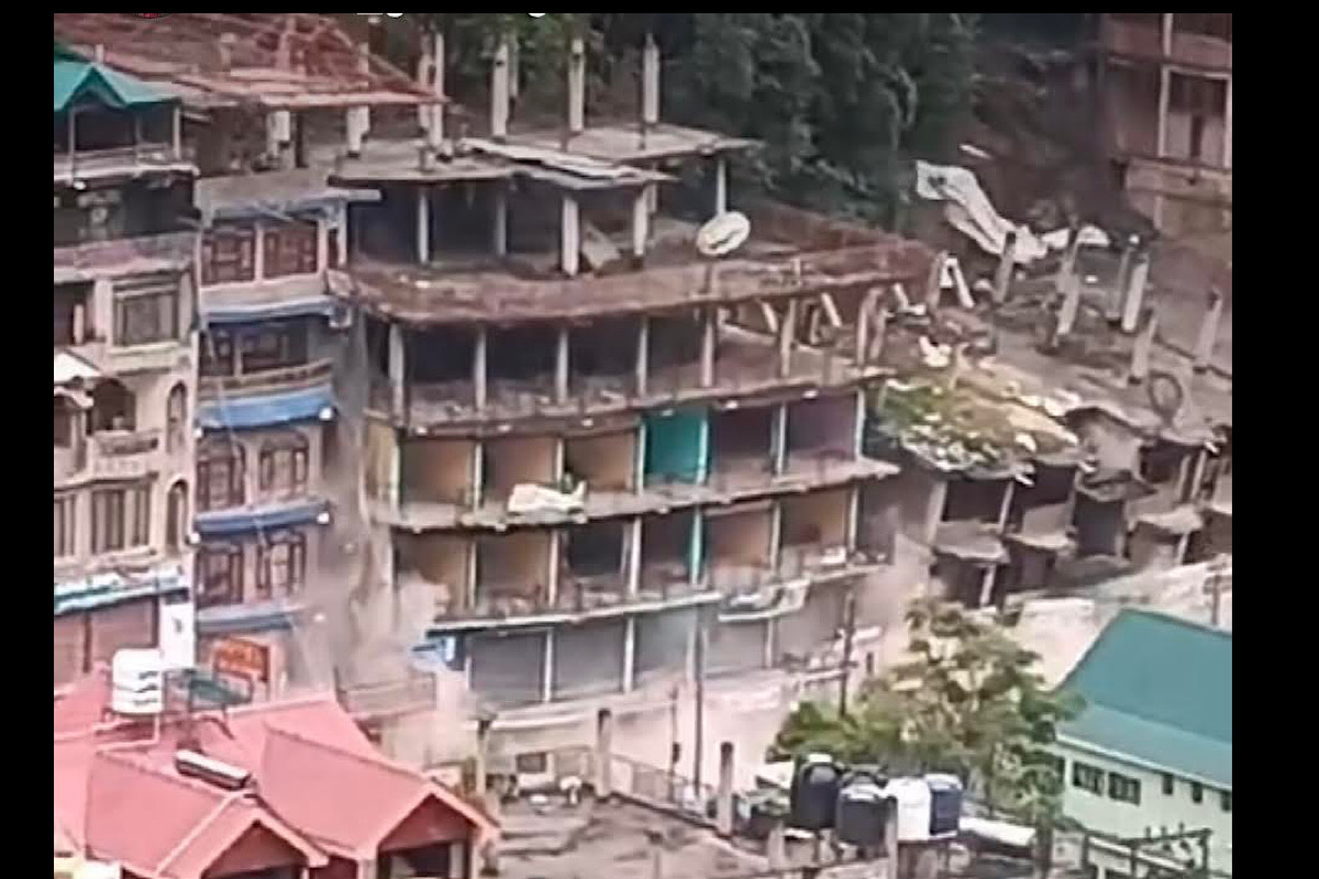 Massive landslide in Kullu’s Anni, 9 buildings come crashing down