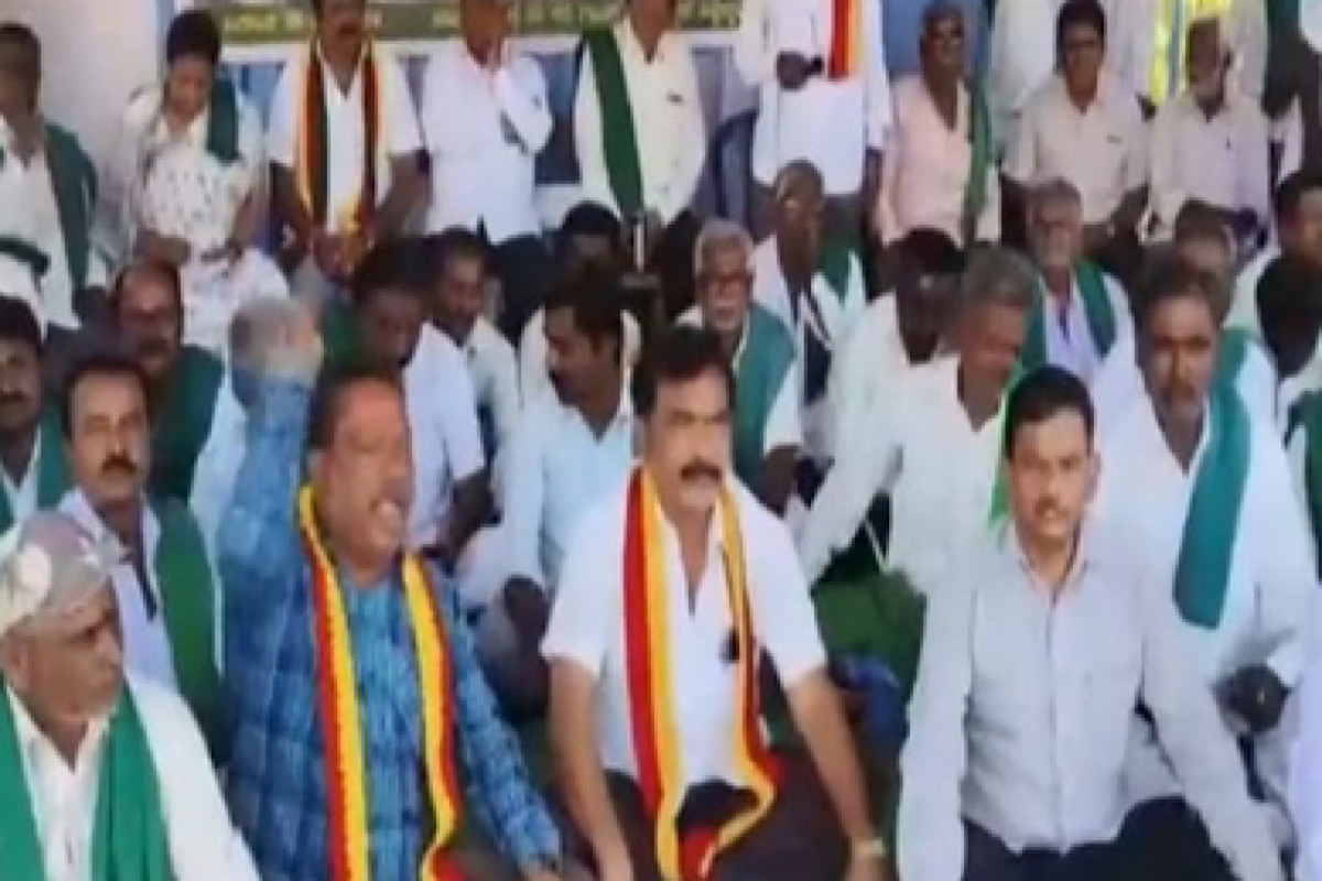 Karnataka: Mandya farmers continue to protest over Cauvery water row
