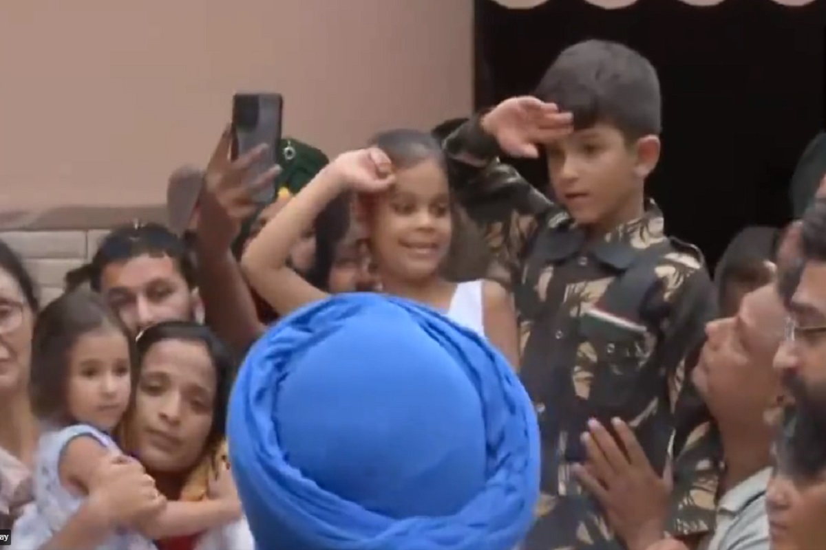 Watch: Six-year-old son’s final salute to Colonel Manpreet Singh killed in action in Anantnag