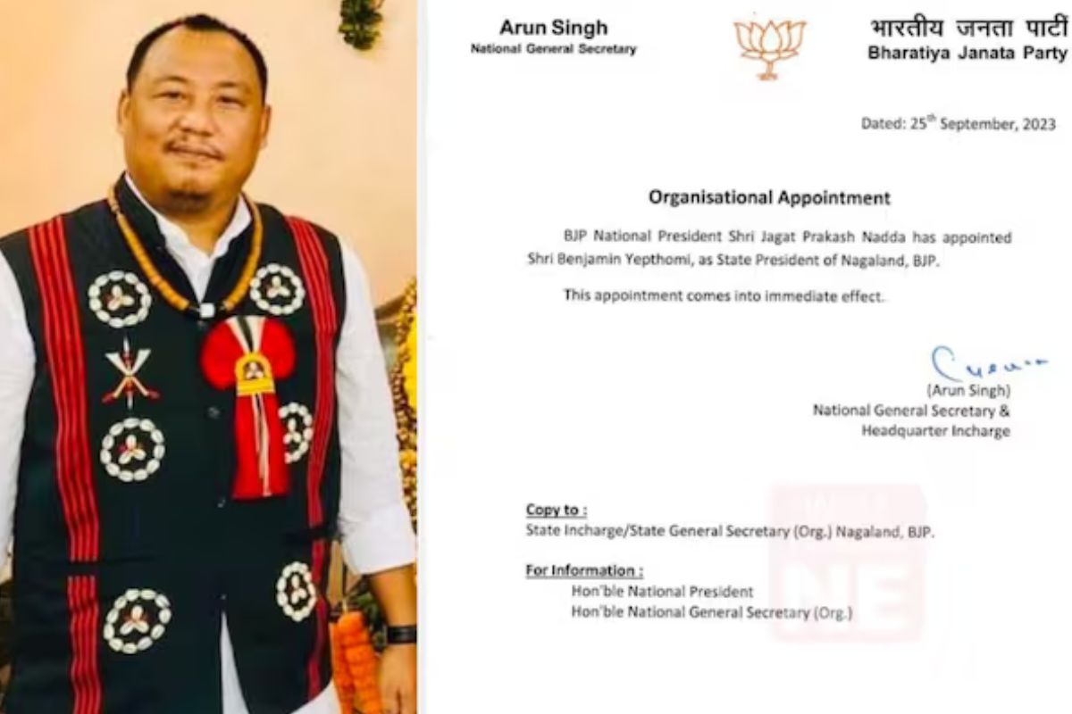 Benjamin Yepthomi appointed Nagaland BJP chief