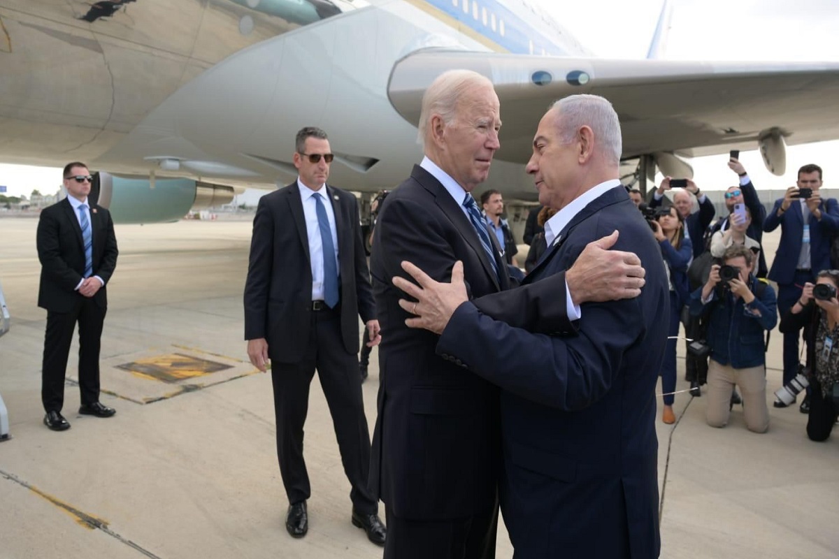 In Israel, Biden backs Netanyahu on Gaza hospital bombing