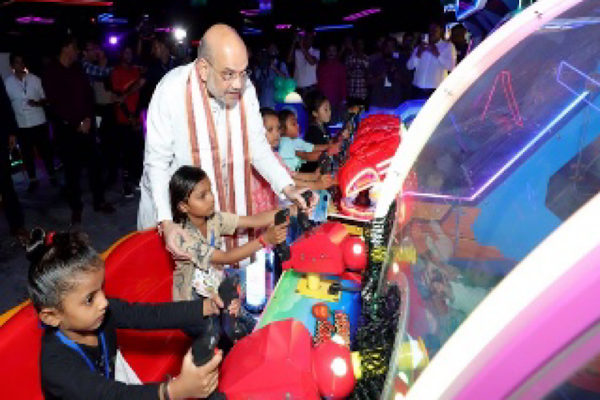 Gujarat: Amit Shah interacts with ‘Anganwadi’ children in Gandhinagar
