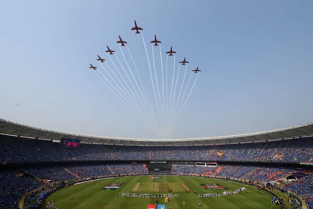 IAF’s Surya Kiran team enthralls fans with spectacular aerial show ahead of World Cup final